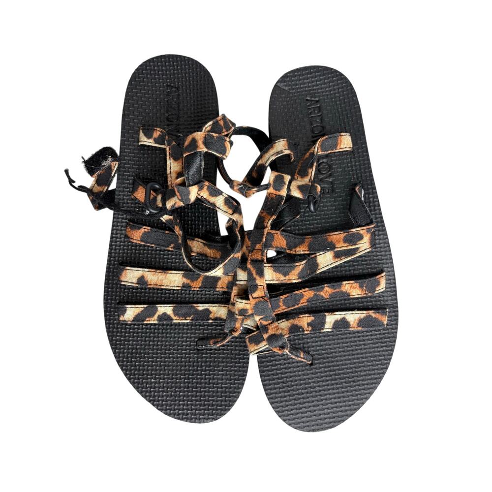 Arizona Love Trekky Leopard Print Sandals SZ 38